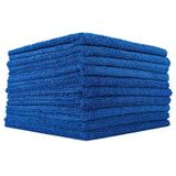 The Rag Company - Edgeless 365 Microfiber Handdoeken (10-Pack) Premium 70/30 Blend, Professioneel polijsten, Wax Verwijderen, Auto Detailing, 365gsm, 16"" x 16n, Royal Blue