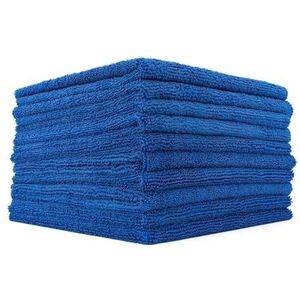 The Rag Company - Edgeless 365 Microfiber Handdoeken (10-Pack) Premium 70/30 Blend, Professioneel polijsten, Wax Verwijderen, Auto Detailing, 365gsm, 16"" x 16n, Royal Blue
