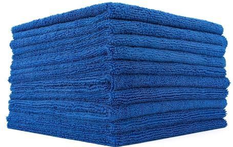 The Rag Company - Edgeless 365 Microfiber Handdoeken (10-Pack) Premium 70/30 Blend, Professioneel polijsten, Wax Verwijderen, Auto Detailing, 365gsm, 16"" x 16n, Royal Blue