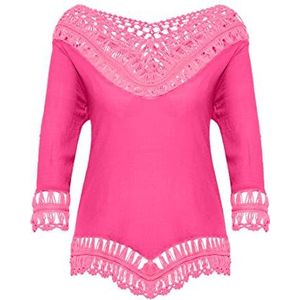 ESHA Dames tuniek met gehaakte part, roze, M-L