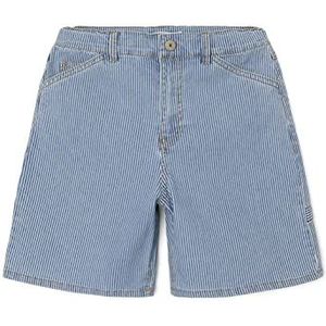 NAME IT jongens shorts, Lichtblauwe denim/strepen: wit, 146 cm