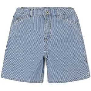 NAME IT Jongens NKMBEN Baggy DNM L 2774-IP F Shorts, Light Blue Denim/Stripes: White, 140, Lichtblauwe denim/strepen: wit, 140 cm