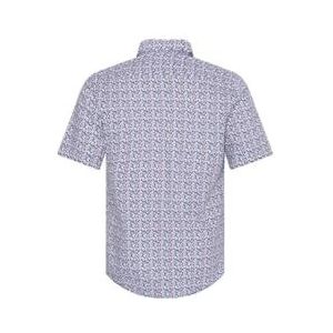 BRAX Heren Style Dan P Cotton Linen Slub overhemd met korte mouwen en button-down-kraag, koraalrood, XS