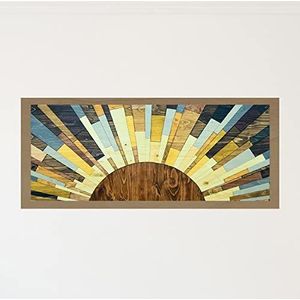 Homemania Geo-geometrische wandplank voor woonkamer, slaapkamer, meerkleurig, van MDF, hout, 48 x 2,5 x 120 cm