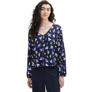 TOM TAILOR Denim Damesblouse, 35918 - Abstract Navy Floral Print, L