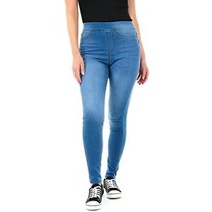 M17 Denim jeans jeggings voor dames, skinny fit, klassieke vrijetijdsbroek met zakken, Blauw, 48