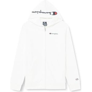 Champion Legacy Icons B-Ultralight Powerblend Terry Full Zip Sweatshirt met capuchon voor kinderen en jongens, Wit, 11-12 jaar