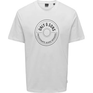 ONLY & SONS Onslamer Life Reg Logo Ss Tee Werk-T-shirt voor heren, wit (bright white), L