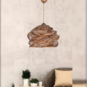 Plafondlamp met hout, antiek, collectie Nesss, 32 x 32 x 65, fitting E 27 Max 45-60