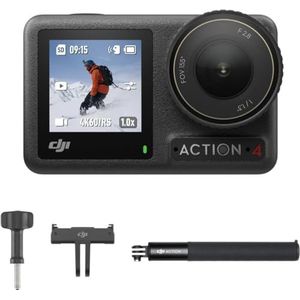 DJI Osmo Action 4 Standard Combo - 4K /120 fps waterdichte actiecamera met een 1/1,3 inch sensor, zwart & Osmo Action uitschuifstangkit van 1,5 m