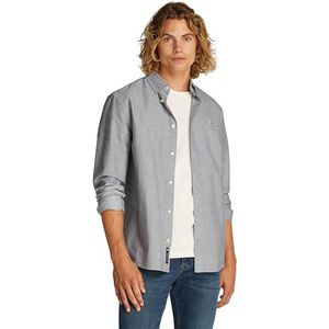 Tommy Jeans Heren TJM REG OXFORD SHIRT EXT L/S shirt, blauw, 5XL, Blauw (Donker Nacht Marine), 5XL grote maten