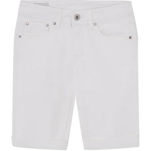 Pepe Jeans Korte korte korte broek voor jongens, wit (Denim-TR1), 16 jaar, Wit (Denim-tr1), 16 Jaren