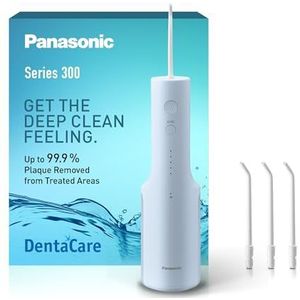 Panasonic Series 300 Monddouche EW-DJ27-A303, Waterflosser voor Tanden, 200 ml, IPX7, 4 Standaard Opzestukken, 5 Drukinstellingen, Reisaccessoire, Blauw