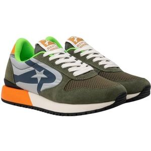 Replay Fiber M Tecno sneakers voor heren, groen, oranje, 46 EU, 1526 Groen Oranje, 46 EU