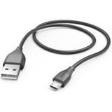 Hama Micro-USB-kabel (USB-A 2.0 mannelijk/Micro-USB oplaadkabel, High Speed Data Transfer Kabel. 480 Mbit/s, 1,5 m, voor Samsung Galaxy, PS4, Huawei, Kindle, Nokia, Sony, LG, Xiaomi) zwart