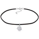 Elli Ketting Dames Choker Zon Hanger Trend in 925 Sterling Zilver, 320, Zilver, Turkoois