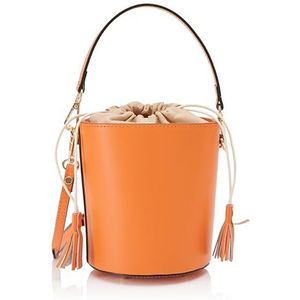 ZITHA Dames Bucket Bag van leer, oranje