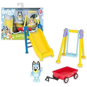 Giochi Preziosi Bluey Playset speelplaats, speelset met Bluey-figuur, ca. 7 cm, zoals op de televisie, voor kinderen vanaf 3 jaar, BLY02100, meerkleurig