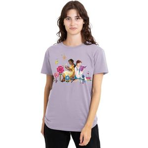 Disney prinses Tiana en Belle houden van lezen dames T-shirt, lavendar, X-Large, Lavendel, XL