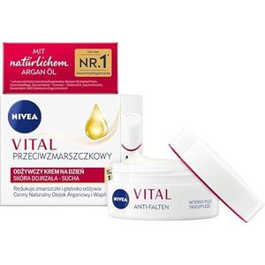 NIVEA Vital Anti-rimpel Intensiv Plus dagcrème SPF 15, gezichtsverzorging voor rijpe huid met natuurlijke arganolie en calcium, dagcrème met SPF voor intensieve vochtigheid (50 ml)