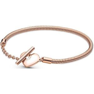 Pandora Armband voor dames hart T-bar roségoud 589285C00, 15 cm, Sterling zilver, Geen steen