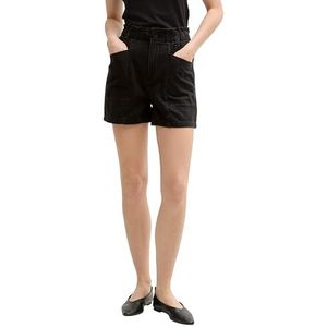 TOM TAILOR - Paperbag Jeans Shorts - Deep Black - Dames