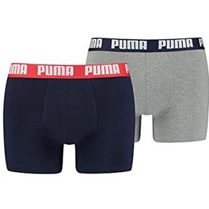 PUMA Basic boxershorts voor heren (set van 2), blauw/grijs melange, S - L