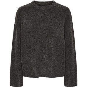 Pcana Ls O-Neck Knit Pwp Bc, dark grey melange, XL