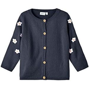 NAME IT Nmfbesally Ls Knit Card Vest voor meisjes, Dark Sapphire, 104