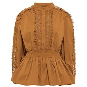 LEOMIA Damesblouse 19521921-LE02, donkere kamel, M, donkere kameel, M