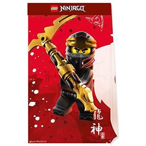 Folat - Uitdeelzakjes Papier Composteerbaar Lego Ninjago - 4 stuks