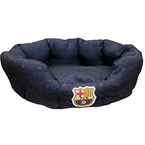 FC Barcelona Bed voor huisdieren, honden, katten, konijnen, maat S, 3 maten verkrijgbaar, stadionvorm, vrijstaand kussen, officieel product (CyP Brands)
