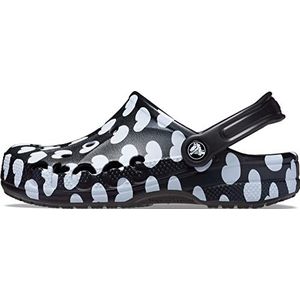 Crocs Baya Graphic Clog Crocs-klompen, uniseks, voor volwassenen, Zwart/Wit, 15 Women/13 Men
