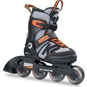 K2 Inline Skates Raider voor jongens met K2 softboot, zwart - grijs - oranje, 30B0201