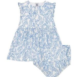 Petit Bateau Mouwloze jurk voor meisjes, Malvavisco/porselein, 6 Maanden