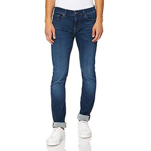 7 For All Mankind Ronnie Stretch Tek Eco Rise Up Jeans voor heren, Donkerblauw, 28W x 30L