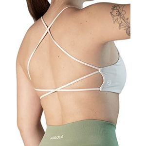 AUROLA Dames Yoga Sportbeha Fitness Bustier Rugvrij met bandjes Workout Running Bra Yoga BH Bra Crop Tops, solid-crescent white, XS