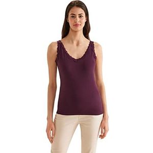 Street One Kanten top voor dames, Tamed Berry, 42