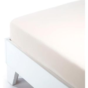 Caleffi - Bedlaken van flanel, Italiaans design, geschikt voor tweepersoonsbed, duurzaam en veilig, crèmekleurig, tweepersoonsbed, flanel
