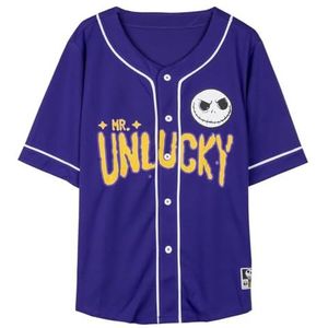 Baseball T-shirt met korte mouwen, motief: nachtmerrie voor Kerstmis, violet, maat S, gemaakt van 100% polyester, Jack Print, origineel product, Paars, S/M