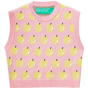 United Colors of Benetton Shirt G/C M/M 1094E105E vest, meerkleurig, geel en roze 911, XS dames, meerkleurig met patroon geel en roze 911, XS