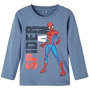 NAME IT Nmmjany Spiderman Ls Top Noos Mar shirt met lange mouwen voor jongens, Bluefin, 92 cm