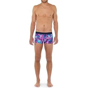 Hom Boxer Court Kai Trunks voor heren, Imprimé Délavé Rose Et Bleu, XL