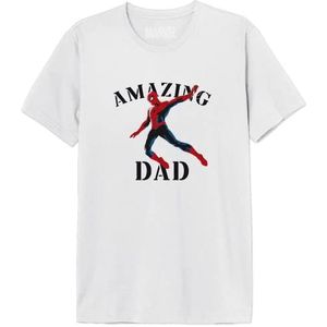 Marvel Amazing Dad MEMARCOTS310 T-shirt, heren, wit, maat S, Wit, S
