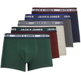 JACK&JONES Boxershorts 5-Pack Basis Trunks Korte Onderbroeken Logo Print Design JACOLIVER, Colour:Multicolor, Pant Size:M