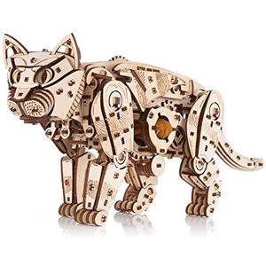 Eco Wood Art 3D Houten Puzzel Mechanische Wilde Kat/ Wild Cat, 2604, 47,6x11x18,9cm