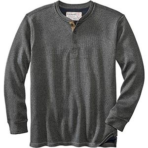 Legendary Whitetails Men's Tough as Buck Double Layer Thermal Henley Shirt, Charcoal Heather, Medium
