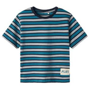 Name It - Nmmbelando Ss Nreg Top - T-shirt - Bleu Fjord - Katoen