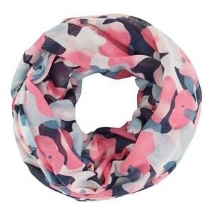TOM TAILOR dames sjaal, 35290 - roze kleurrijk bloemendesign, Eén Maat