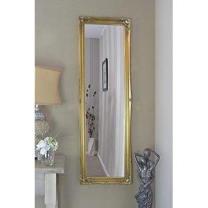124,5 x 40,6 cm 122 cm x 40 cm groot goud antiek design kunstvolle grote jurk spiegel